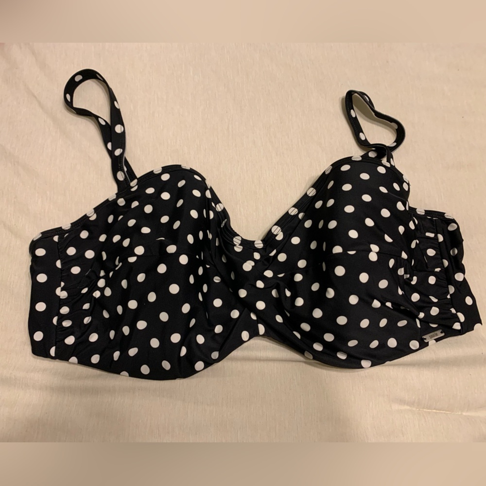 Panache Black and White Polka Dot Bikini Top